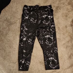 POP Fit Kids Black and White Marble Leggings